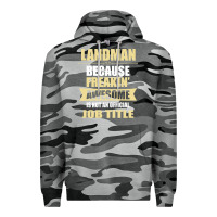 Slate Camo landman because freakin' awesome isn't a job title Premium Hoodie - artisFamous