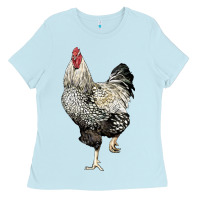 Baby Blue wyandotte rooster Ladies Tee - LillyAllenDesigns