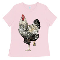 Bubblegum Pink wyandotte rooster Ladies Tee - LillyAllenDesigns