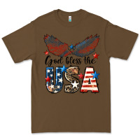 Cacao Western God Bless The USA 4th of July Premium Tee - LillyAllenDesigns