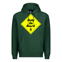 Sports Green baby on board Premium Hoodie - artisFamous