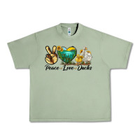 Oil Green Peace Love Ducks Urban Heavy Tee - LillyAllenDesigns