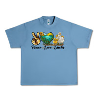 Pebble Blue Peace Love Ducks Urban Heavy Tee - LillyAllenDesigns
