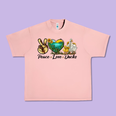 Peace Love Ducks Urban Heavy Tee Designed By Lillyallendesigns