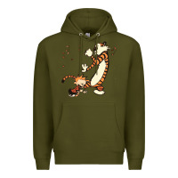 Army Green calvin dance party Premium Hoodie - artisFamous