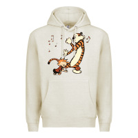 Oatmeal Heather calvin dance party Premium Hoodie - artisFamous