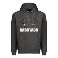Charcoal Heather baba yaga Premium Hoodie - artisFamous