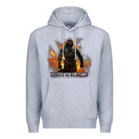 Heather Grey disturbed 8 Premium Hoodie - artisFamous