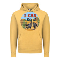 Vintage Mustard i can dig it armadillo Vintage Hoodie - BarkalooDesign
