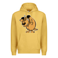 Antique Gold smile mumbly muttley dog Premium Hoodie - artisFamous