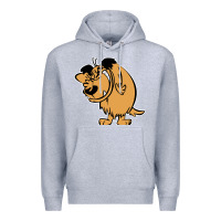 Heather Grey smile mumbly muttley dog Premium Hoodie - artisFamous