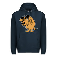 Navy smile mumbly muttley dog Premium Hoodie - artisFamous