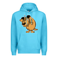 Ocean Blue smile mumbly muttley dog Premium Hoodie - artisFamous