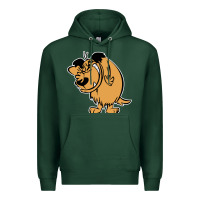Sports Green smile mumbly muttley dog Premium Hoodie - artisFamous