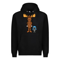 Black rocky and bullwinkle Premium Hoodie - artisFamous