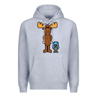 Heather Grey rocky and bullwinkle Premium Hoodie - artisFamous