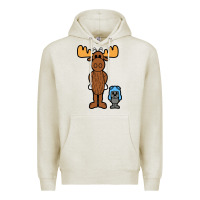 Oatmeal Heather rocky and bullwinkle Premium Hoodie - artisFamous
