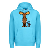 Ocean Blue rocky and bullwinkle Premium Hoodie - artisFamous