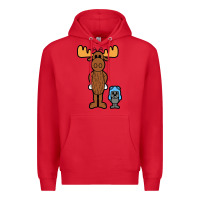 Red rocky and bullwinkle Premium Hoodie - artisFamous