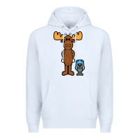 White rocky and bullwinkle Premium Hoodie - artisFamous