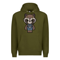 Army Green rocket racoon chibi Premium Hoodie - artisFamous
