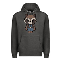 Charcoal Heather rocket racoon chibi Premium Hoodie - artisFamous