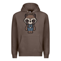 Coffee rocket racoon chibi Premium Hoodie - artisFamous