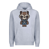 Heather Grey rocket racoon chibi Premium Hoodie - artisFamous