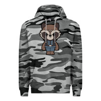 Slate Camo rocket racoon chibi Premium Hoodie - artisFamous