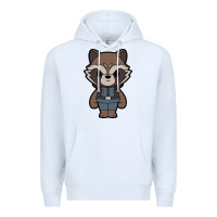 White rocket racoon chibi Premium Hoodie - artisFamous