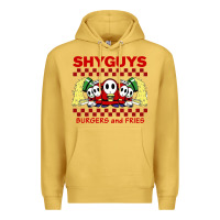 Antique Gold shy guys burger and fries Premium Hoodie - artisFamous