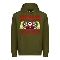 Army Green shy guys burger and fries Premium Hoodie - artisFamous