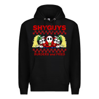 Black shy guys burger and fries Premium Hoodie - artisFamous