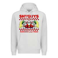 Dove Grey shy guys burger and fries Premium Hoodie - artisFamous