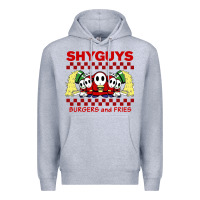 Heather Grey shy guys burger and fries Premium Hoodie - artisFamous