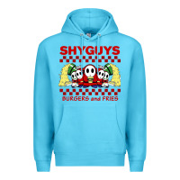 Ocean Blue shy guys burger and fries Premium Hoodie - artisFamous