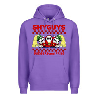 Purple shy guys burger and fries Premium Hoodie - artisFamous