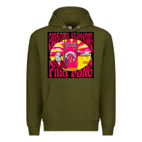 Army Green Best Pigeons Playing Ping Pong Music Premium Hoodie - artisFamous