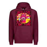 Burgundy Best Pigeons Playing Ping Pong Music Premium Hoodie - artisFamous