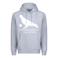 Heather Grey Best Pigeons Playing Ping Pong Music Premium Hoodie - artisFamous