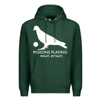 Sports Green Best Pigeons Playing Ping Pong Music Premium Hoodie - artisFamous