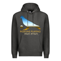 Charcoal Heather Best Pigeons Playing Ping Pong Music Premium Hoodie - artisFamous