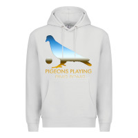 Dove Grey Best Pigeons Playing Ping Pong Music Premium Hoodie - artisFamous