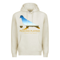 Oatmeal Heather Best Pigeons Playing Ping Pong Music Premium Hoodie - artisFamous