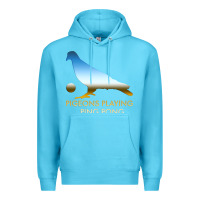 Ocean Blue Best Pigeons Playing Ping Pong Music Premium Hoodie - artisFamous