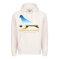 Pale Pink Best Pigeons Playing Ping Pong Music Premium Hoodie - artisFamous