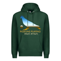 Sports Green Best Pigeons Playing Ping Pong Music Premium Hoodie - artisFamous