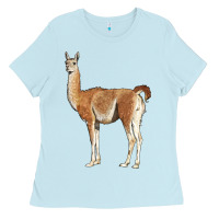 Baby Blue guanaco llama Ladies Tee - LillyAllenDesigns