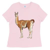 Bubblegum Pink guanaco llama Ladies Tee - LillyAllenDesigns