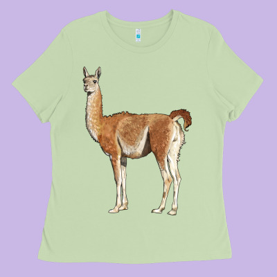 Guanaco Llama Ladies Tee Designed By Lillyallendesigns